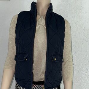 J. Crew Navy Quilted Vest for Women